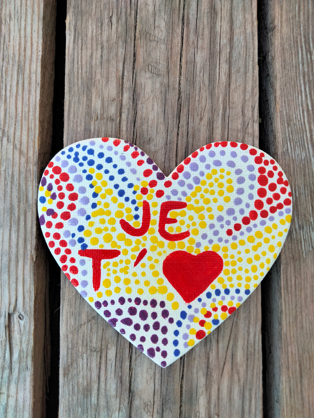 Aimant sur toile '' Je t'aime ''