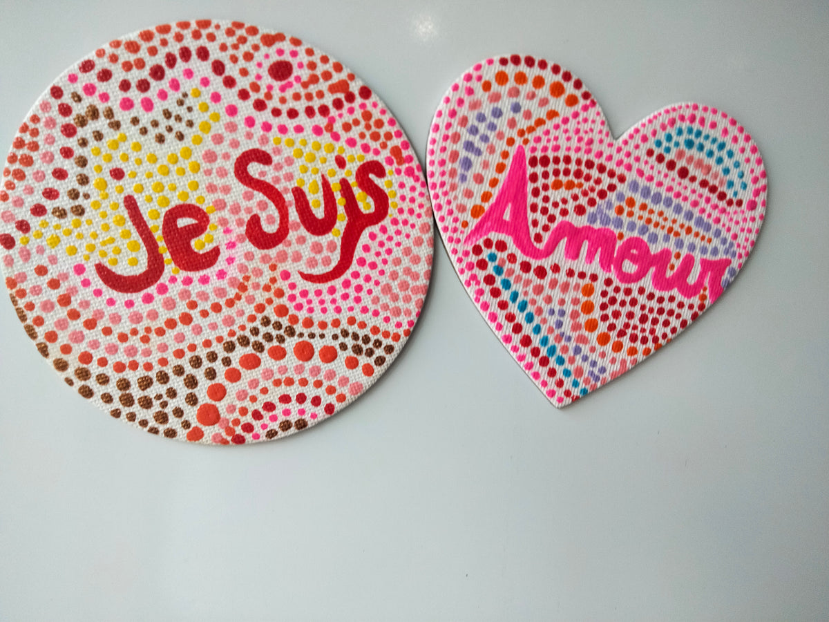 Aimant sur toile " Je suis "